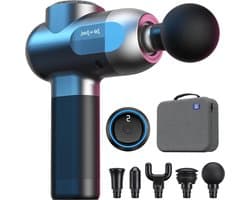 Massage Pistool Diepweefsel Percussiemassager - Spiermassager met 5 Snelheden en 5 Koppen - Handmassageapparaat voor Thuis Gym Kantoor - Herstel Pijn en Stijfheid Verlichting Zilver