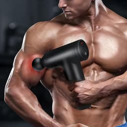 Massage Pistool 4 massagekoppen - spiermassage voor nek schouder rug lichaam - 6 snelheden 3500 omw/min 1200 mAh accu — thumbnail 4