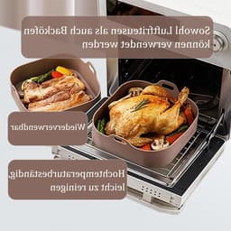 Siliconen Airfryer Mand 205 cm - Heteluchtfriteuse Accessoires - Geen Harde Reiniging - Airfryer Oven - Bruin Air Fryer Silicone Pot — thumbnail 1