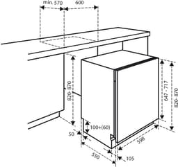 Inventum IVW6008A inbouw vaatwasser - 13 couverts - Volledig integreerbaar - Bestekmand - 6 programma’s - Max nishoogte 87 cm - Startuitstel - Energielabel D — thumbnail 3