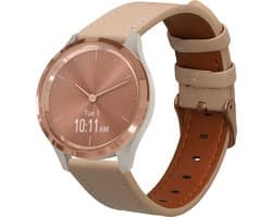 kwmobile lederen horlogebandje geschikt voor Garmin vivomove 3S / vivoactive 4S polsband - Echt leren smartwatch bandje - Activity tracker horloge band in beige / bruin