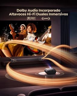 Beamer Draagbaar - 1200 ANSI Lumen - 1920 x 1080 Resolutie - LCD Scherm - Bluetooth En HDMI - Voor Thuisbioscoop En Presentaties — thumbnail 5
