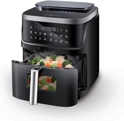 Airfryer met Stoomfunctie - 7 Liter - Heteluchtfriteuse - Digitale Air Fryer - Kijkvenster - Binnenverlichting - Instelbare Temperatuur - Zelfreinigingsprogramma — thumbnail 3