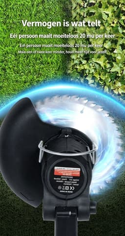 21V Draadloze Elektrische Grasmaaier Trimmer Lichtgewicht werkt op accu inclusief accu geschikt voor het maaien van gazon tuin en terras (Zwart) 85*16*8cm — thumbnail 4