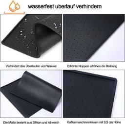 48 x 30 cm, zwart, siliconen, antislip, droogmat voor koffiemachine — thumbnail 3