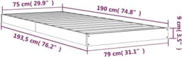 Bedframe familiebed palletbed massief houten bed 75x190 cm grenen 2FT6 Small Single — thumbnail 4