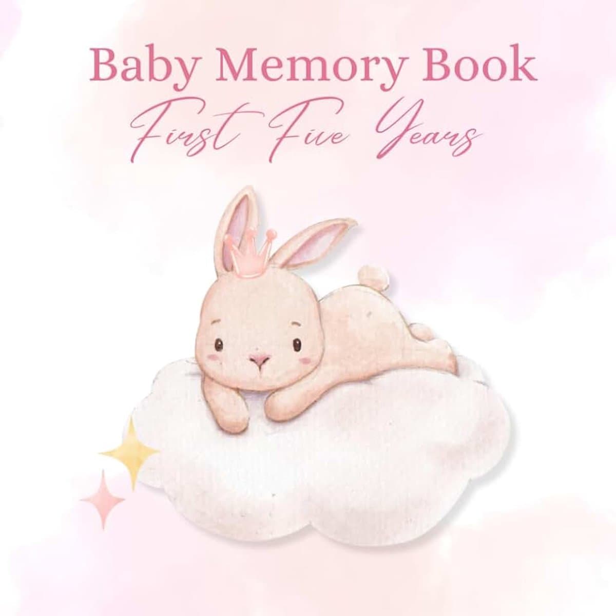 Baby Memory Book: First Five Years | Pink Bunny Cover — afbeelding 1