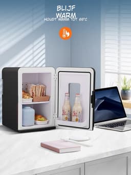 Kavo® Minibar - 15L Capaciteit - Mini Koelkast - Draagbare Koelkast - Zwart - 45cm x 25cm x 31cm — thumbnail 2