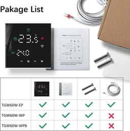 Programmeerbare Thermostaat Intelligente WiFi,, Water Warmte Thermostaat, LCD Touch Screen, TGW60W-WIFI-WP Wit — thumbnail 5