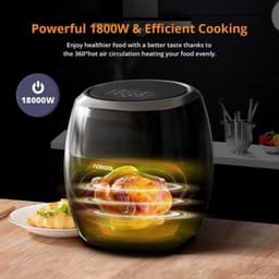 Heteluchtfriteuse - 1800 W - 8L Capaciteit - Digitale Aanraakbediening - Zichtbaar Venster — thumbnail 4