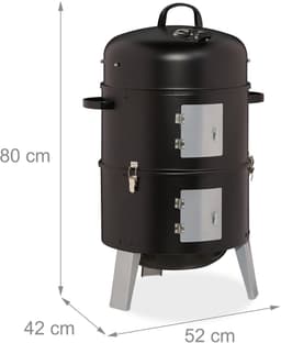 rookoven bbq - 3 in 1 - met thermometer en ventilatiegat - ∅ 40 cm - staal — thumbnail 5