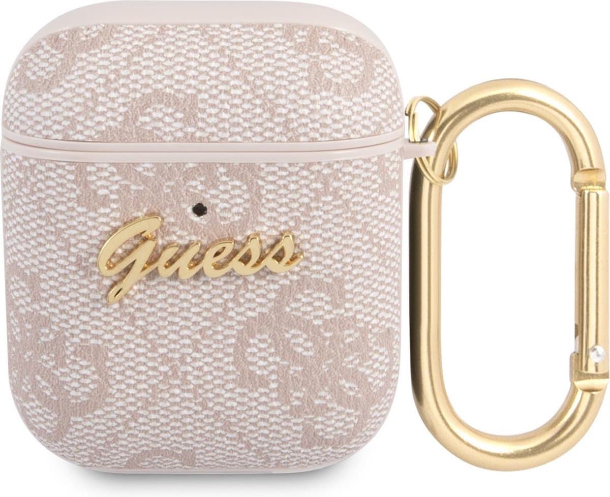 Guess 4G Script Logo AirPods 1 - AirPods 2 Case - Pink — afbeelding 1
