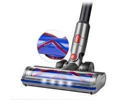 SQOON Stofzuiger Mondstuk Geschikt voor Dyson Stofzuiger V7 / V8 / V10 / V11 en v15 Series -Met V Borstel - Zuigmond voor Dyson Steelstofzuiger - LED Licht