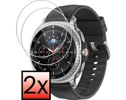 Screenprotector - 2 Stuks - Geschikt voor Samsung Galaxy Watch 8 Classic (46 mm) - Extra Sterk - Tempered Glass - Gehard Glas - Beschermglas Screen Cover - Bescherm Protector voor Smartwatch