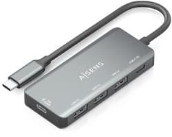 AISENS A109-0945 laptop dock & poortreplicator Bedraad USB 3.2 Gen 1 (3.1 Gen 1) Type-C Grijs