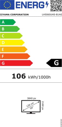 iiyama LH5060UHS-B1AG digitaal A-bord display 125,7 cm LED Wifi 500 cd/m² 4K Ultra HD zwart ingebouwde Android 11 processor 24/7 — thumbnail 2