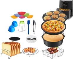Allecto Plus - Accessoireset voor Dual Zone heteluchtfriteuse - 13 stuks - Mand en grill - Voor thuis- en restaurantgebruik - Geschikt voor friteuses van 32-58 qt - Tot 6 inch