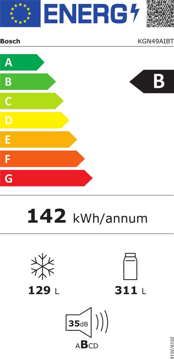 Bosch KGN49AIBT - Serie 6 - Koelkast - Koel-vriescombinatie - 203 x 70 cm - Extra breed - RVS - Energielabel B - Zeer stil- Total No Frost: Nooit meer ontdooien - VitaFresh XXL 0°C: houd etenswaren langer vers met extra ruime vershoudlades — afbeelding 1