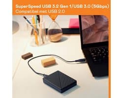 RFWR® Externe harde schijf 1 TB - Mobiele opslag met automatische back-ups en wachtwoordbeveiliging - Compatibel met PC, Xbox en PS4