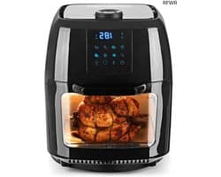 RFWR® Digitale XXL heteluchtfriteuse 9 liter – Frituren zonder vet, oven en draaigrill in één