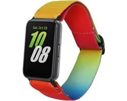 kwmobile nylon bandje voor smartwatch - geschikt voor Samsung Galaxy Fit 3 - 14 - 22 cm - Polsbandje in blauw / oranje / geel