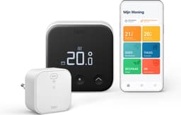 tado° Slimme Thermostaat X - Starterskit - Smart Thermostaat - incl. Matter Bridge - werkt met Google Home, Alexa & Apple Homekit - Bedrade variant - Zwart/Wit — thumbnail 1