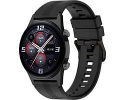 Strap-it Smartwatch bandje 22mm - Siliconen band geschikt voor Honor Watch GS 3 / Magic Watch 2 46mm - Samsung Galaxy Watch 1 46mm / Watch 3 45mm / Gear S3 - Polar Vantage M / Grit X - Xiaomi Watch S1 / S3 / Watch 2 Pro / Mi Watch - zwart