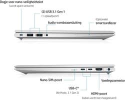 HP EliteBook 845 G8 AMD Ryzen™ 5 PRO 5650U Laptop 35,6 cm (14") Full HD 8 GB DDR4-SDRAM 256 GB SSD Wi-Fi 5 (802.11ac) Windows 10 Pro Zilver