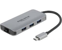 USB 3.2 Gen 1 Hub met 4 poorten en Gigabit LAN en PD
