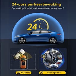 VIN® Dual Dashcam - Dashcam Voor Auto 4 K/2,5 K Wifi - Voor en Achter Camera – Inclusief 64GB SD-Kaart – Auto Camera Met Nachtzicht – G-Sensor – App bediening — thumbnail 5