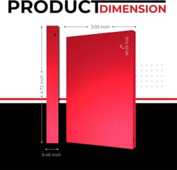 2.5 Inch Ultra Dunne Draagbare Externe Harde Schijf 120GB HDD Backup Opslag met USB 3.0 Snelle Gegevensoverdracht Compatibel met PC, Mac, Windows, Gaming, Laptop en Desktop - Rood — thumbnail 5