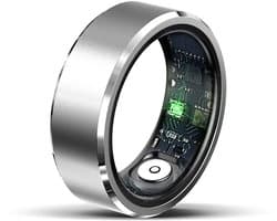 WizBay Premium Select® Aluminium Zilver Blush Smart Ring Dames Heren - Oplaad Case - Hypoallergeen - Hartslag & Slaap Monitor - IP68 Waterdicht - O2 Meting - Gesture Functie - Multiple Sport Modi - #9