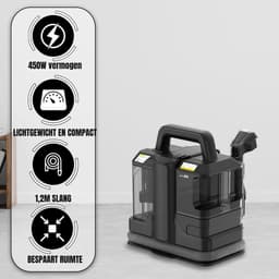 MMM® Tapijtreiniger Machine - Tapijtreiniger Stofzuiger - Tapijtreiniger - Vlekkenreiniger - Bankreiniger - 450W - Zwart- 16 cmx 30cm x 26 cm — thumbnail 2