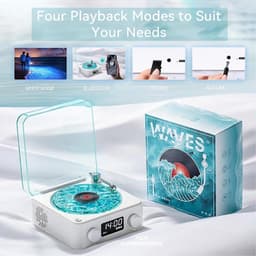 Bluetooth-luidspreker - speakers - Audio - audi - Bluetooth - Retro - Gloeiend - Wit - 14,2*14,2*6,5 cm — thumbnail 2