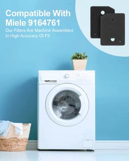 4 Stuks Droger Filter Sponsfilter -20.7*15.7*3CM -Schuimfilter voor roterende trommeldroger -Geschikt voor alle Miele T1 warmtepompdrogers - Filter spons foam van condensor wasdroger alternatief geschikt -Basisfilter -Zwart — thumbnail 8