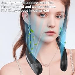 Draagbare Nekventilator met LED-display en 4 Snelheden - Handsfree Bladloze Koelventilator — thumbnail 3