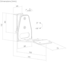 Luidsprekerhouder voor Sonos Era 300 - Wandhouder met Kabelmanagement, Draaibaar tot +/-45°, 3kg Draagkracht, Zwart — thumbnail 4