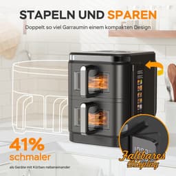 Verticale Dubbele Heteluchtfriteuse 11L met 10 Programma's en Kijkvenster — thumbnail 4