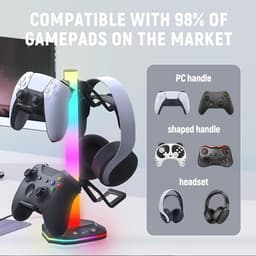 RGB Gaming Headset Houder met 10 Verlichtingsmodi en USB Type-C Opladen — thumbnail 5