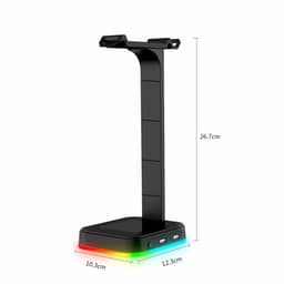 Headsetstandaard met 2 USB-poorten, headsetstandaard, hoofdtelefoonstandaard — thumbnail 2