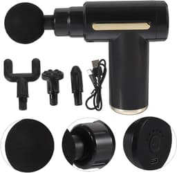 Massage Gun - Massage Apparaat - Massagegun - 3200 RPM - 4 Siliconen Massagekoppen - 6 Snelheidsinstellingen en Een USB-C-oplaadpoort - Massage Pistool - Zwart — thumbnail 4