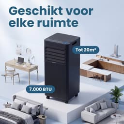 Auronic Mobiele Airco - 7.000 BTU - 3-in-1 - Airconditioning met 2 Raamafdichtingskits - Ventilator - Ontvochtiger - Tot 20m² - Zwart — thumbnail 4