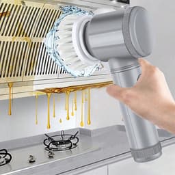 Witte multifunctionele, draadloze elektrische reinigingsborstel voor in de hand, afwasborstel voor in de keuken, elektrische reiniger voor tegels in de badkamer. — thumbnail 4