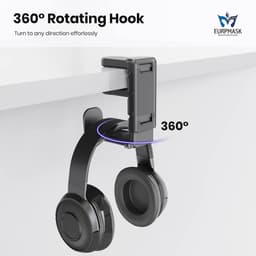 3-in-1 Gaming Hoofdtelefoon en Controller Houder met Verstelbare Arm - Onder Bureau Standaard — thumbnail 4