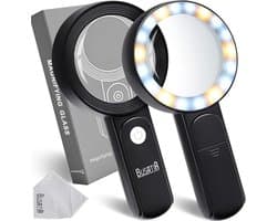 Vergrootglas 30x met 18 LED, Licht en Dimbare Lens voor Lezen