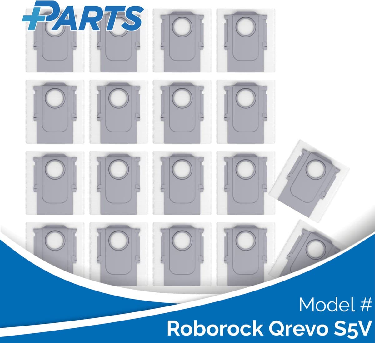 Roborock Qrevo S5V Stofzakken (18 Stuks, Plus.Parts® alternatief voor 8.02.0239) — afbeelding 1