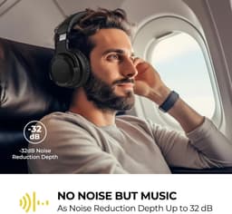 Draadloze Over-Ear Koptelefoon – Actieve Ruisonderdrukking – Diepe Bas – 30 Uur Speeltijd – Roze/Zwart — thumbnail 5