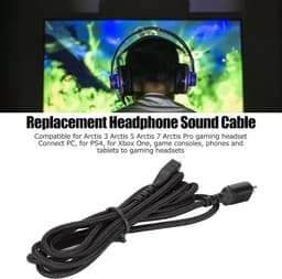 Jhubers Goods - Hoofdtelefoonkabel - Vervanging voor Gamingheadset - Geluidskabel - Compatibel met Arctis 3 5 7 Pro - Hoofdtelefoonkabel 1,5 M - Gamingheadset-geluidskabel - Geschikt voor Steelseries - Zwart — thumbnail 5