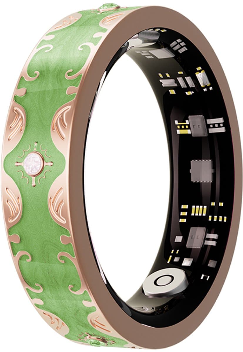 WizBay Premium Select® Bohemian Smart Ring - Mars Green - Hartslag, Slaap en Zuurstofmeting - Activiteitstracker - Maat 9 — afbeelding 1