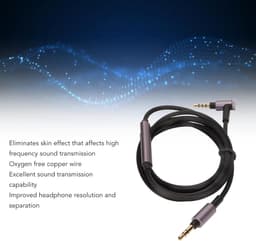 Audio-upgradekabel 3,5 mm naar 3,5 mm met microfoon voor hoofdtelefoons - compatibel met WH-1000XM4, XM3, XM2, MDR-1A, Hesh 3, Hesh 2. — thumbnail 3